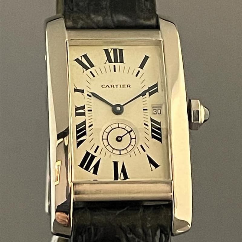 Montre occasion Cartier TANK or gris 18k